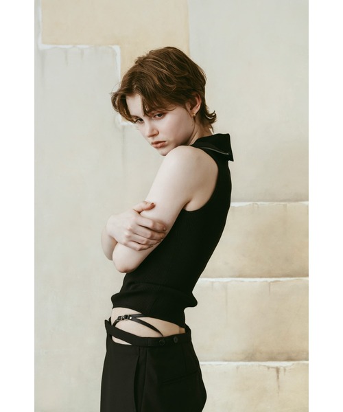 Knuth Marf(クヌースマーフ)の「half-zip knit tank(タンクトップ・レディース・グレー/ブラック・FREE)」の18枚目の写真