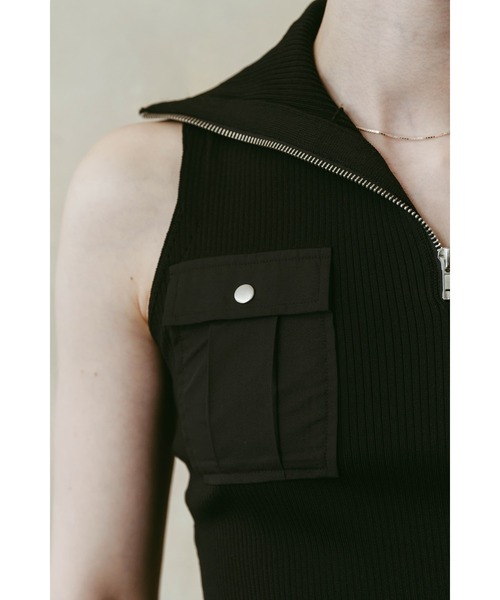 Knuth Marf(クヌースマーフ)の「half-zip knit tank(タンクトップ・レディース・グレー/ブラック・FREE)」の21枚目の写真