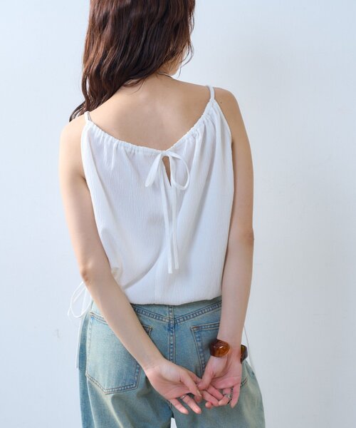 CIAOPANIC TYPY（チャオパニックティピー）の「【willow】サッカーバルーンキャミブラウス（Tシャツ/カットソー・レディース・ブラウン/ホワイト・ONE SIZE）」の6枚目の写真