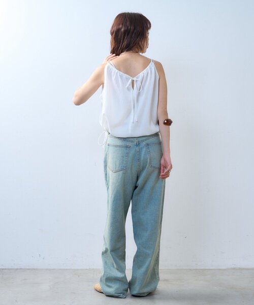 CIAOPANIC TYPY（チャオパニックティピー）の「【willow】サッカーバルーンキャミブラウス（Tシャツ/カットソー・レディース・ブラウン/ホワイト・ONE SIZE）」の11枚目の写真
