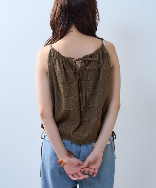 CIAOPANIC TYPY（チャオパニックティピー）の「【willow】サッカーバルーンキャミブラウス（Tシャツ/カットソー・レディース・ブラウン/ホワイト・ONE SIZE）」の14枚目の写真