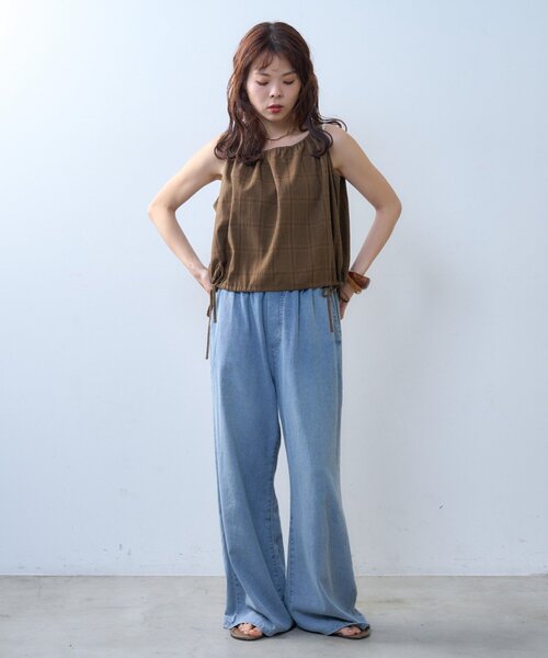 CIAOPANIC TYPY（チャオパニックティピー）の「【willow】サッカーバルーンキャミブラウス（Tシャツ/カットソー・レディース・ブラウン/ホワイト・ONE SIZE）」の17枚目の写真