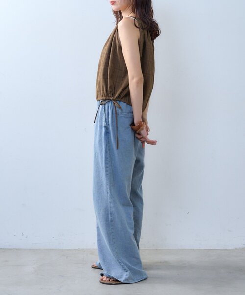 CIAOPANIC TYPY（チャオパニックティピー）の「【willow】サッカーバルーンキャミブラウス（Tシャツ/カットソー・レディース・ブラウン/ホワイト・ONE SIZE）」の18枚目の写真