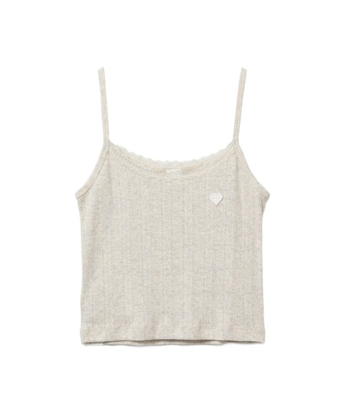 APEE BY A BATHING APE（エイピーバイアベイシングエイプ）の「HEART BADGE POINTELLE CAMISOLE（キャミソール・レディース・ネイビー/グレー/ホワイト・X-SMALL/SMALL）」の3枚目の写真