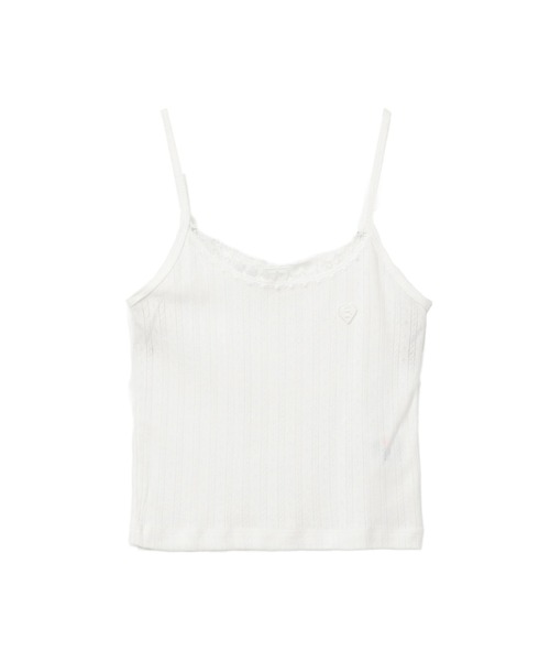 APEE BY A BATHING APE（エイピーバイアベイシングエイプ）の「HEART BADGE POINTELLE CAMISOLE（キャミソール・レディース・ネイビー/グレー/ホワイト・X-SMALL/SMALL）」の2枚目の写真