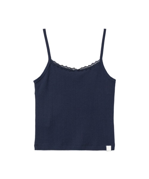APEE BY A BATHING APE（エイピーバイアベイシングエイプ）の「HEART BADGE POINTELLE CAMISOLE（キャミソール・レディース・ネイビー/グレー/ホワイト・X-SMALL/SMALL）」の8枚目の写真