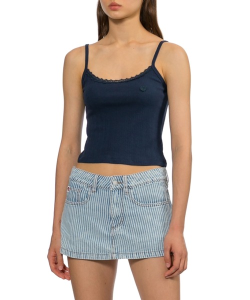 APEE BY A BATHING APE（エイピーバイアベイシングエイプ）の「HEART BADGE POINTELLE CAMISOLE（キャミソール・レディース・ネイビー/グレー/ホワイト・X-SMALL/SMALL）」の5枚目の写真