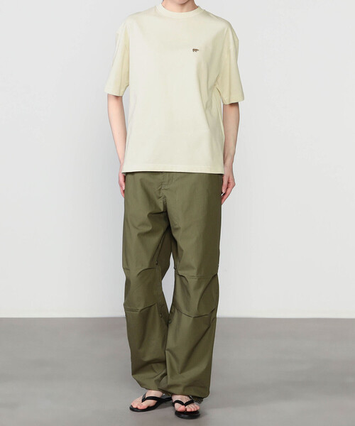 SCYE BASICS（サイベーシックス）の「SCYE BASICS | 〈別注〉コットン 半袖Tシャツ WOMEN（Tシャツ/カットソー・レディース・レッド系その他/ダークネイビー/ベージュ系その他・38）」の4枚目の写真