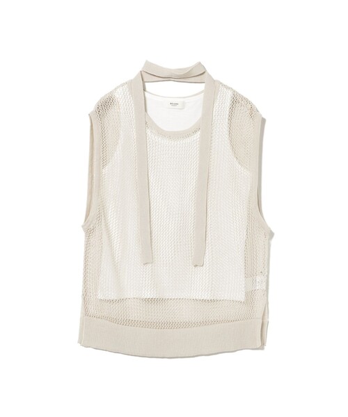 BEAMS HEART(ビームスハート)の「チョーカー付き メッシュ ベスト(セットアイテム・接触冷感)(ベスト・レディース・ブラック/ブラウン/ベージュ・ONE SIZE)」の3枚目の写真