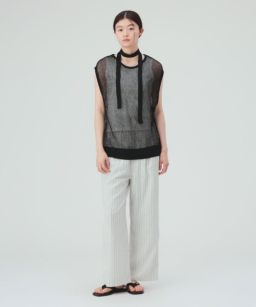 BEAMS HEART(ビームスハート)の「チョーカー付き メッシュ ベスト(セットアイテム・接触冷感)(ベスト・レディース・ブラック/ブラウン/ベージュ・ONE SIZE)」の4枚目の写真