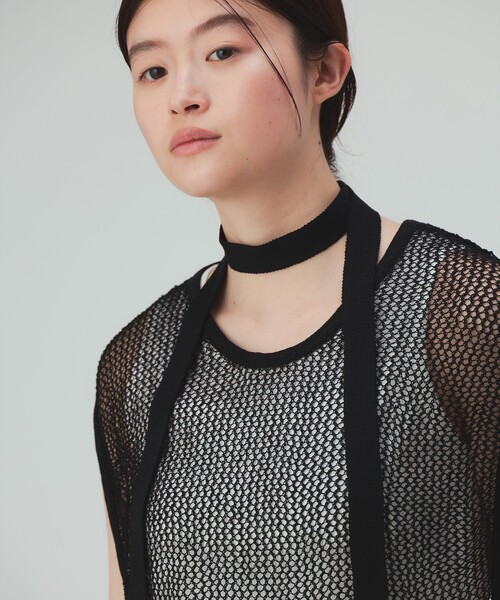 BEAMS HEART(ビームスハート)の「チョーカー付き メッシュ ベスト(セットアイテム・接触冷感)(ベスト・レディース・ブラック/ブラウン/ベージュ・ONE SIZE)」の7枚目の写真
