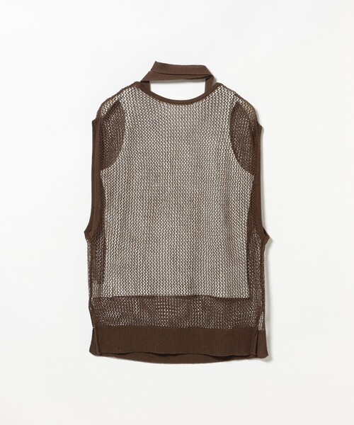 BEAMS HEART（ビームスハート）の「チョーカー付き メッシュ ベスト（セットアイテム・接触冷感）（ベスト・レディース・ブラック/ブラウン/ベージュ・ONE SIZE）」の5枚目の写真