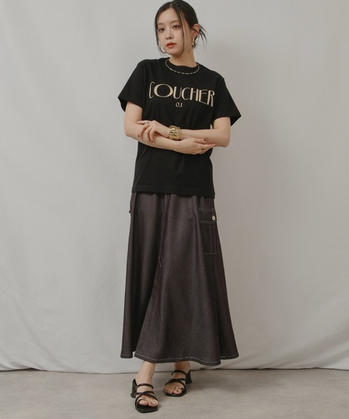 palm RICHE(ポームリシュ)の「RTデニムSK(スカート・レディース・ブラック/ライトブルー/オフホワイト・M)」の11枚目の写真