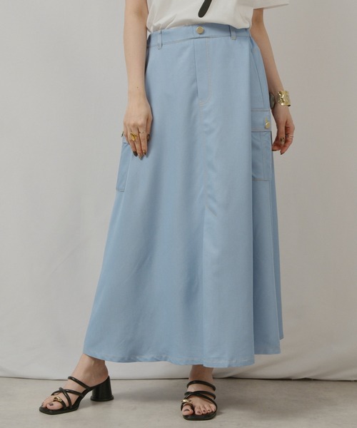 palm RICHE(ポームリシュ)の「RTデニムSK(スカート・レディース・ブラック/ライトブルー/オフホワイト・M)」の17枚目の写真