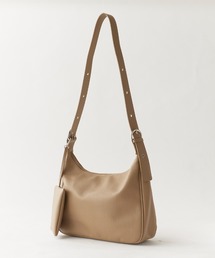 Basic Shoulder Bag with Mini Pouch, Faux / ミニポーチ付き フェイクレザー ベーシックショルダーバッグ