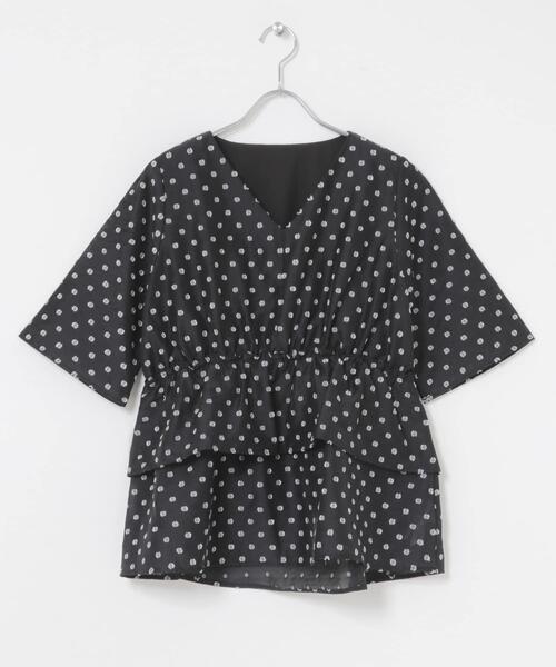 URBAN RESEARCH ROSSO WOMEN(アーバンリサーチ ロッソ)の「『WEB限定』ジャガードペプラムブラウス(シャツ/ブラウス・レディース・ブラック系その他/ライトベージュ/ブラック・FREE)」の21枚目の写真