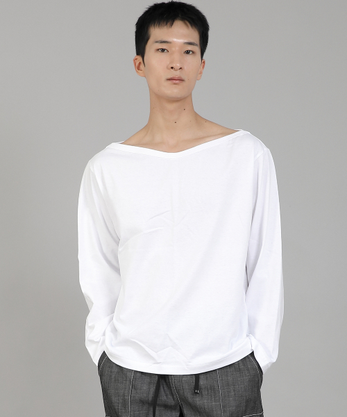 SAINTCREW（セントクルー）の「無地ボートネック長袖Tシャツ RBL-878 ホワイト（Tシャツ/カットソー・メンズ・その他・LARGE/MEDIUM/XX-LARGE/XXX-LARGE/XXXX-LARGE/X-LARGE）」の2枚目の写真
