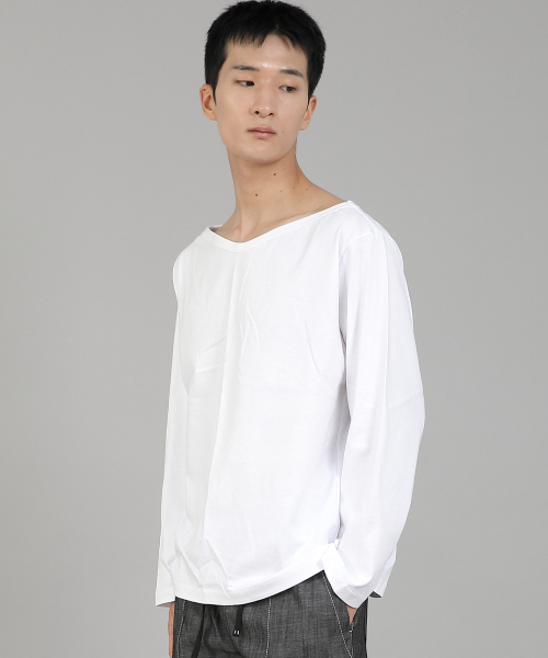 SAINTCREW（セントクルー）の「無地ボートネック長袖Tシャツ RBL-878 ホワイト（Tシャツ/カットソー・メンズ・その他・LARGE/MEDIUM/XX-LARGE/XXX-LARGE/XXXX-LARGE/X-LARGE）」の4枚目の写真