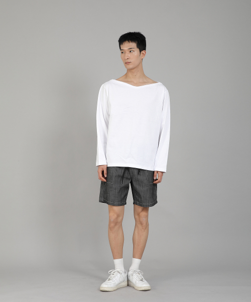 SAINTCREW（セントクルー）の「無地ボートネック長袖Tシャツ RBL-878 ホワイト（Tシャツ/カットソー・メンズ・その他・LARGE/MEDIUM/XX-LARGE/XXX-LARGE/XXXX-LARGE/X-LARGE）」の8枚目の写真