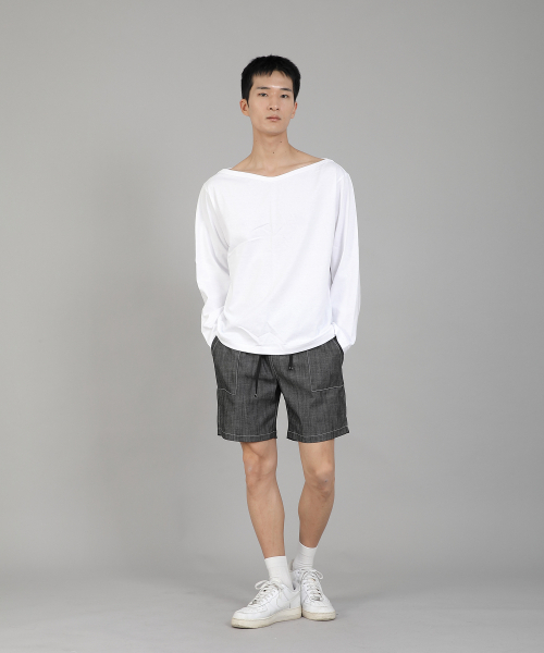 SAINTCREW（セントクルー）の「無地ボートネック長袖Tシャツ RBL-878 ホワイト（Tシャツ/カットソー・メンズ・その他・LARGE/MEDIUM/XX-LARGE/XXX-LARGE/XXXX-LARGE/X-LARGE）」の9枚目の写真