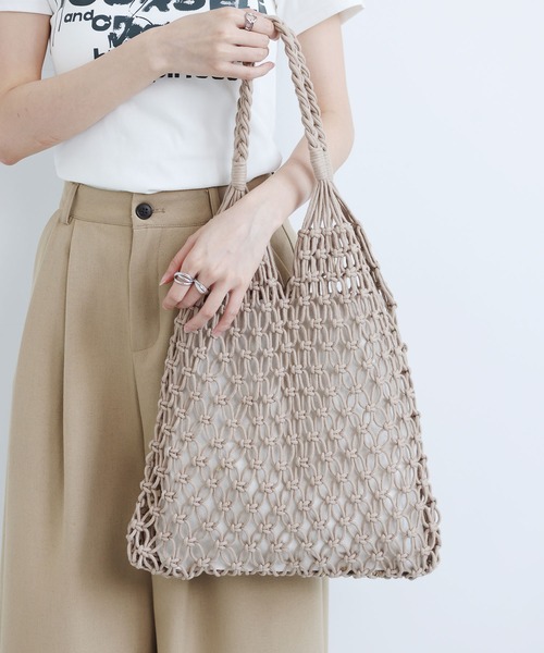 LA VORAGINE(ラ ヴォラジネ)の「【選べる3色展開!】マクラメトートバッグ(トートバッグ・レディース・Black/White/Beige・FREE)」の7枚目の写真