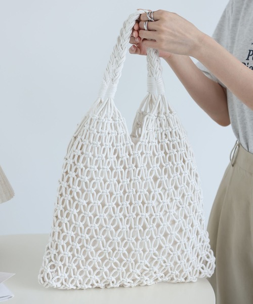 LA VORAGINE(ラ ヴォラジネ)の「【選べる3色展開!】マクラメトートバッグ(トートバッグ・レディース・Black/White/Beige・FREE)」の14枚目の写真