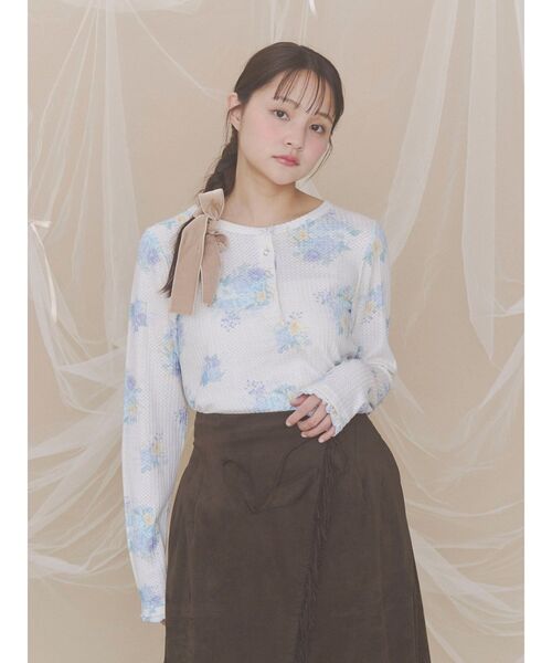 merry jenny(メリージェニー)の「bouquetワッフルトップス(Tシャツ/カットソー・レディース・ピンク/ブルー/ミント・FREE)」の19枚目の写真