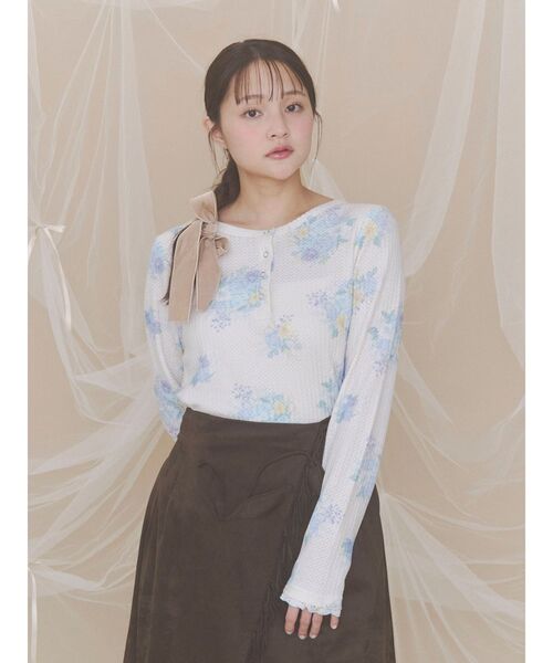 merry jenny(メリージェニー)の「bouquetワッフルトップス(Tシャツ/カットソー・レディース・ピンク/ブルー/ミント・FREE)」の18枚目の写真