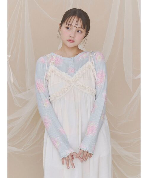 merry jenny(メリージェニー)の「bouquetワッフルトップス(Tシャツ/カットソー・レディース・ピンク/ブルー/ミント・FREE)」の7枚目の写真