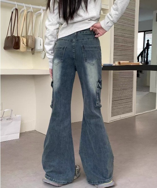 ViViDAY(ビビデー)の「レースリボンデニムかーこパンツ(デニムパンツ・レディース・ブルー・L/M/S)」の4枚目の写真