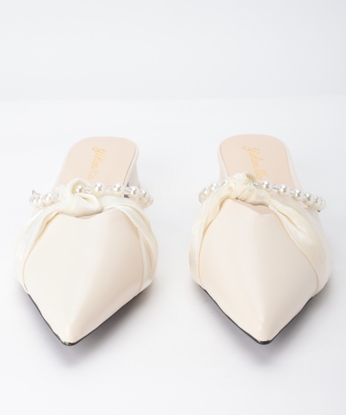 Lace Ladies(レースレディース)の「リボン パール付き ポインテッド ミュール パンプス(パンプス・レディース・アイボリー・25cm/24.5cm/24cm/23.5cm/23cm/22.5cm)」の10枚目の写真