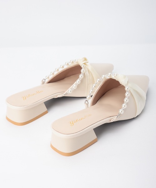 Lace Ladies(レースレディース)の「リボン パール付き ポインテッド ミュール パンプス(パンプス・レディース・アイボリー・25cm/24.5cm/24cm/23.5cm/23cm/22.5cm)」の14枚目の写真