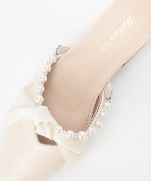 Lace Ladies(レースレディース)の「リボン パール付き ポインテッド ミュール パンプス(パンプス・レディース・アイボリー・25cm/24.5cm/24cm/23.5cm/23cm/22.5cm)」の16枚目の写真