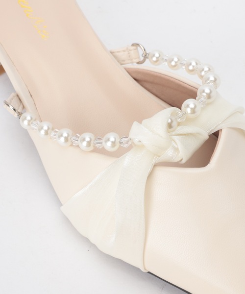 Lace Ladies(レースレディース)の「リボン パール付き ポインテッド ミュール パンプス(パンプス・レディース・アイボリー・25cm/24.5cm/24cm/23.5cm/23cm/22.5cm)」の17枚目の写真