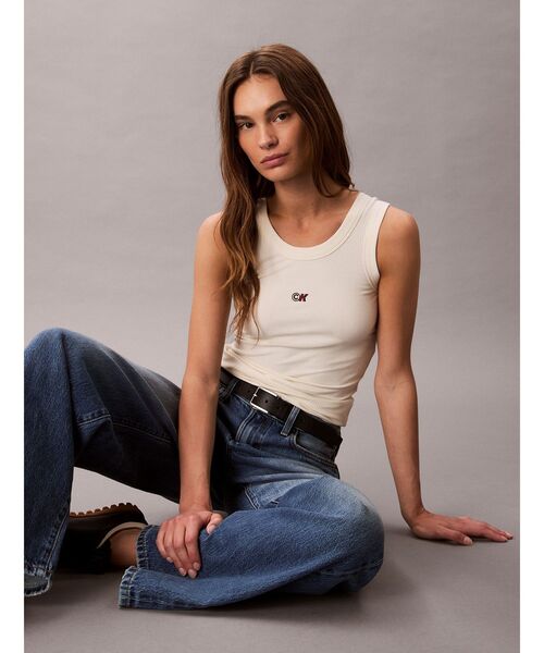 Calvin Klein(カルバン・クライン)の「タンクトップ - リブタンクトップ(タンクトップ・レディース・ナチュラル・S)」の4枚目の写真