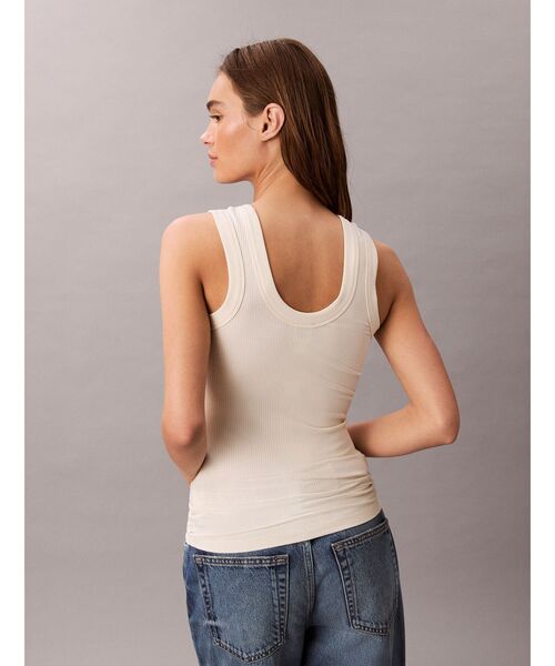 Calvin Klein(カルバン・クライン)の「タンクトップ - リブタンクトップ(タンクトップ・レディース・ナチュラル・S)」の5枚目の写真