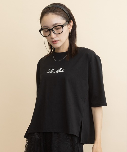 lodie(ロディ)の「”Le Midi" フロントロゴT(Tシャツ/カットソー・レディース・チャコールグレー/ベージュ/ブラウン/ブラック・FREE)」の2枚目の写真