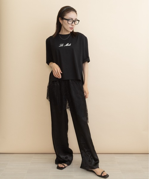 lodie(ロディ)の「”Le Midi" フロントロゴT(Tシャツ/カットソー・レディース・チャコールグレー/ベージュ/ブラウン/ブラック・FREE)」の12枚目の写真