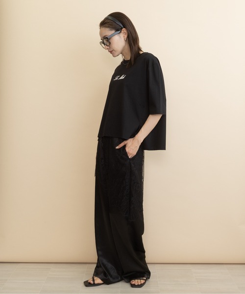 lodie(ロディ)の「”Le Midi" フロントロゴT(Tシャツ/カットソー・レディース・チャコールグレー/ベージュ/ブラウン/ブラック・FREE)」の14枚目の写真