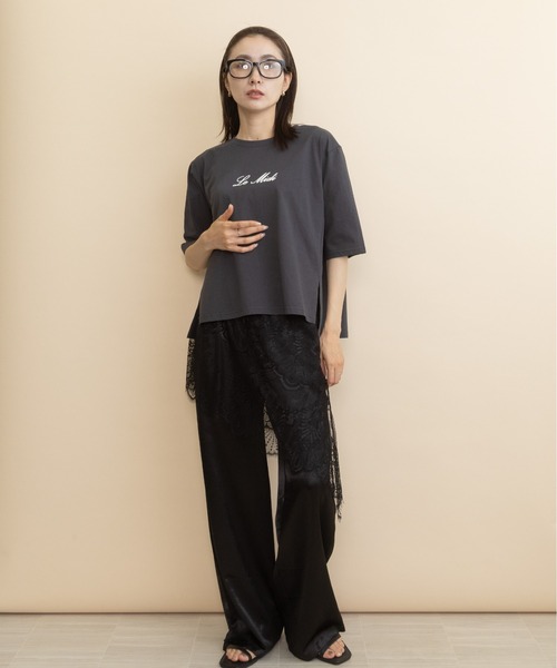lodie(ロディ)の「”Le Midi" フロントロゴT(Tシャツ/カットソー・レディース・チャコールグレー/ベージュ/ブラウン/ブラック・FREE)」の18枚目の写真