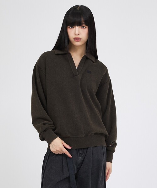 Russell Athletic(ラッセルアスレティック)の「【RUSSELL ATHLETIC/ラッセル アスレチック】トライブレンドスキッパーカラースウェット/Tri-Blend Brushed Skipper Collar Sweat(スウェット・レディース・ライトグレー/ブラック/レッド・フリー)」の7枚目の写真