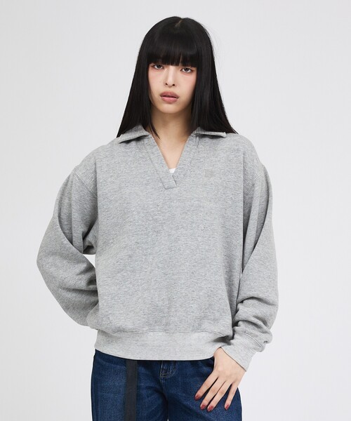 Russell Athletic(ラッセルアスレティック)の「【RUSSELL ATHLETIC/ラッセル アスレチック】トライブレンドスキッパーカラースウェット/Tri-Blend Brushed Skipper Collar Sweat(スウェット・レディース・ライトグレー/ブラック/レッド・フリー)」の12枚目の写真