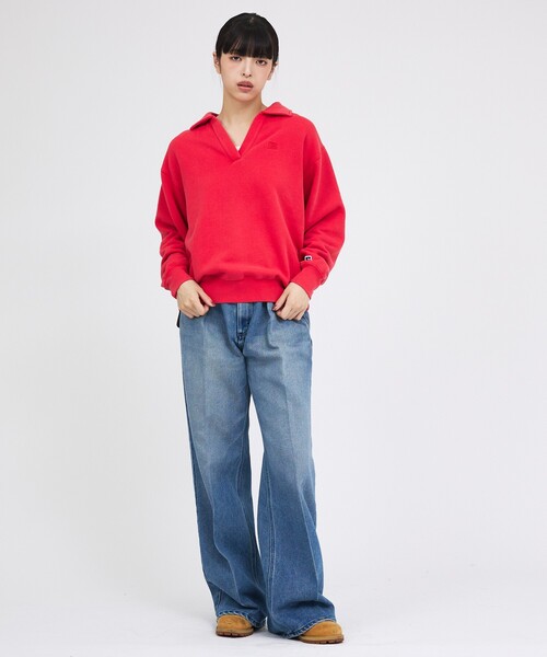 Russell Athletic(ラッセルアスレティック)の「【RUSSELL ATHLETIC/ラッセル アスレチック】トライブレンドスキッパーカラースウェット/Tri-Blend Brushed Skipper Collar Sweat(スウェット・レディース・ライトグレー/ブラック/レッド・フリー)」の15枚目の写真