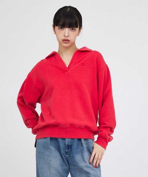 Russell Athletic(ラッセルアスレティック)の「【RUSSELL ATHLETIC/ラッセル アスレチック】トライブレンドスキッパーカラースウェット/Tri-Blend Brushed Skipper Collar Sweat(スウェット・レディース・ライトグレー/ブラック/レッド・フリー)」の16枚目の写真
