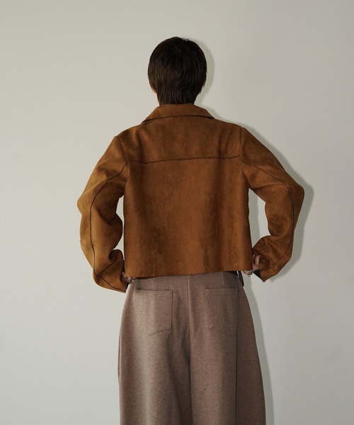 chuclla(チュクラ)の「カットオフ スエードタッチ ショートコート chw26a066(その他アウター・レディース・キャメル・FREE)」の6枚目の写真