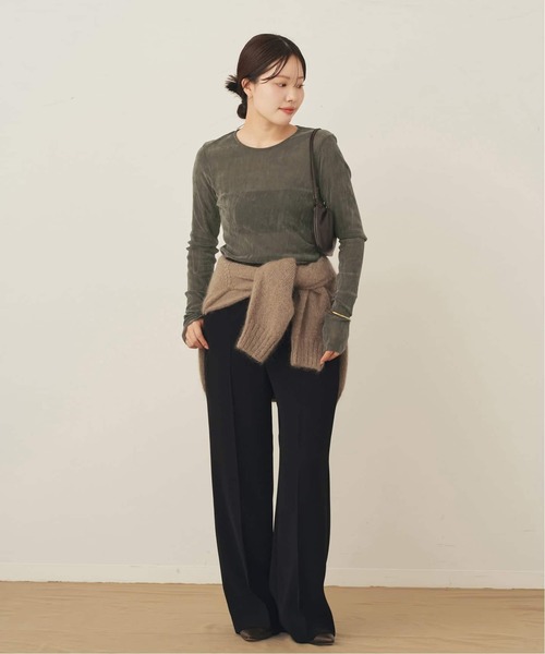 plage（プラージュ）の「《追加》Flocky Mesh ロンT（Tシャツ/カットソー・レディース・チャコールグレー/ブラウン/ホワイト・FREE）」の5枚目の写真