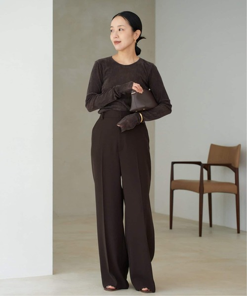 plage（プラージュ）の「《追加》Flocky Mesh ロンT（Tシャツ/カットソー・レディース・チャコールグレー/ブラウン/ホワイト・FREE）」の8枚目の写真