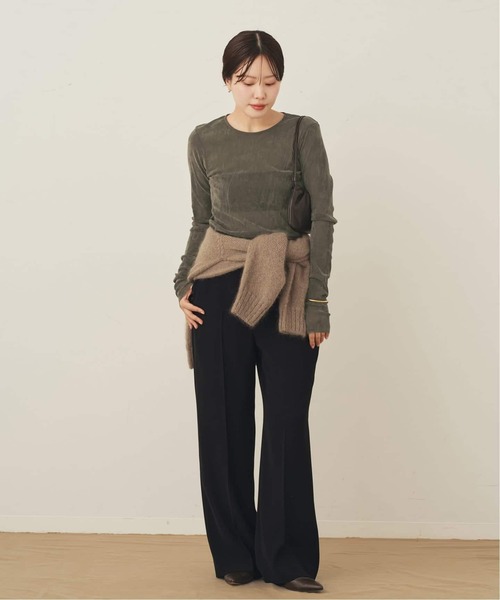 plage（プラージュ）の「《追加》Flocky Mesh ロンT（Tシャツ/カットソー・レディース・チャコールグレー/ブラウン/ホワイト・FREE）」の17枚目の写真