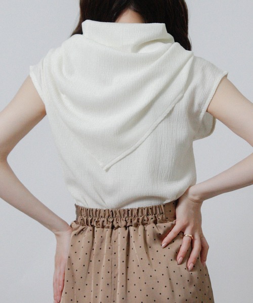 Social GIRL(ソーシャルガール)の「スカーフ付き3WAYカットソー Tシャツ 半袖 セット商品(Tシャツ/カットソー・レディース・アイボリー/ブラック/ブラウン・M)」の10枚目の写真