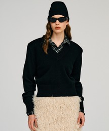 PRANK PROJECT | 【2026Autumn Pre-Order】ピュアウールVネックショルダーニット / Pure Wool V-Neck Shoulder Knit(ニット/セーター)